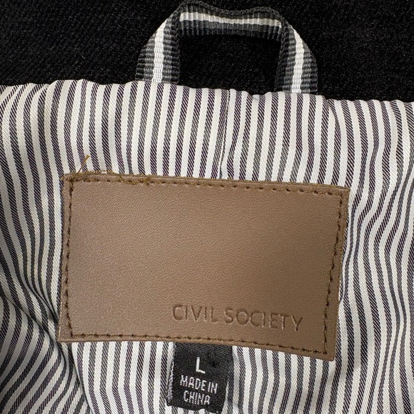 Civil Society Men's Black Stinger Velvet Flight Jacket in Black| Size L - Picture 12 of 12